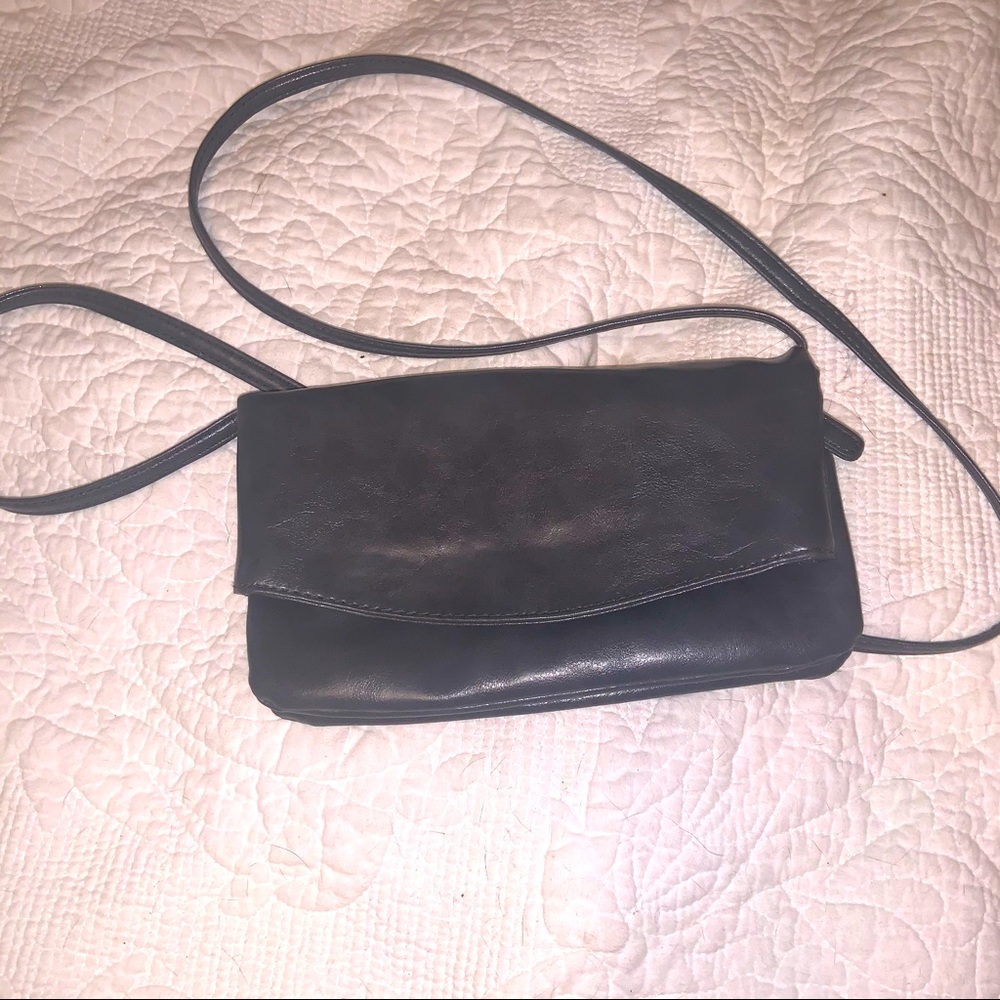 Gray boutique crossbody purse fold over 3 pocket